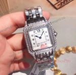 Cartier Diamond Panther Replica Watches - White Gold Diamond Bezel Diamond Dial 